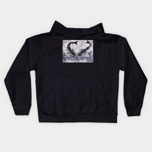 Catfish fishing in grunge Kids Hoodie